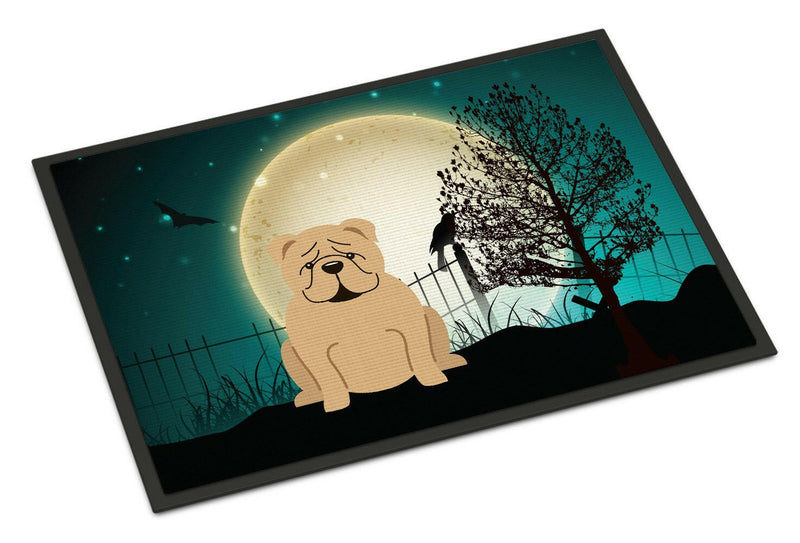 Halloween Scary  English Bulldog Fawn Indoor or Outdoor Mat 24x36 BB2314JMAT