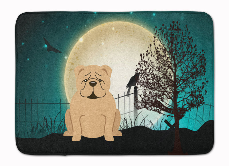 Halloween Scary  English Bulldog Fawn Machine Washable Memory Foam Mat BB2314RUG