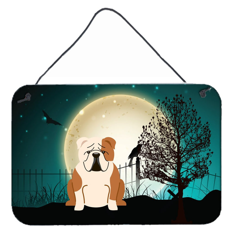 Halloween Scary English Bulldog Fawn White Wall or Door Hanging Prints BB2315DS812