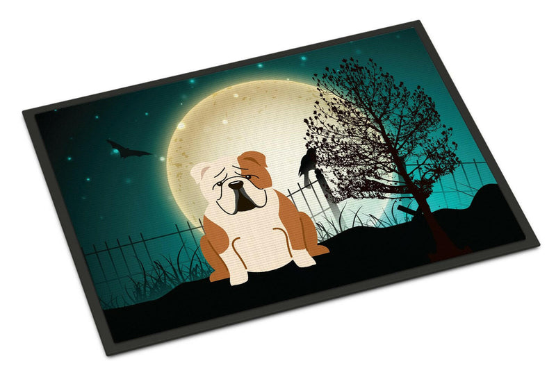 Halloween Scary  English Bulldog Fawn White Indoor or Outdoor Mat 24x36 BB2315JMAT