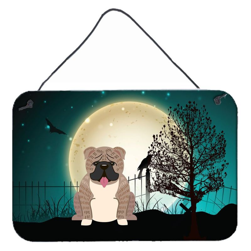 Halloween Scary  English Bulldog Grey Brindle  Wall or Door Hanging Prints BB2316DS812