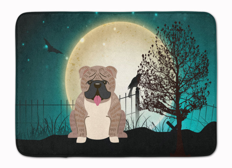 Halloween Scary  English Bulldog Grey Brindle  Machine Washable Memory Foam Mat BB2316RUG