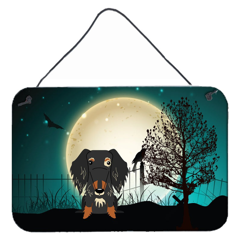 Halloween Scary Wire Haired Dachshund Dapple Wall or Door Hanging Prints BB2318DS812