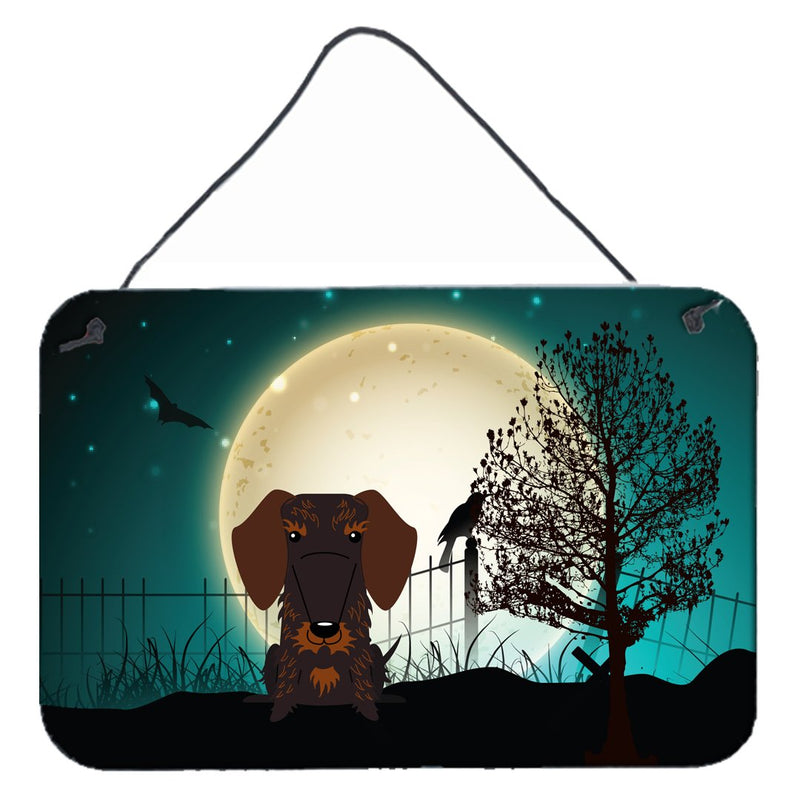 Halloween Scary Wire Haired Dachshund Chocolate Wall or Door Hanging Prints BB2319DS812