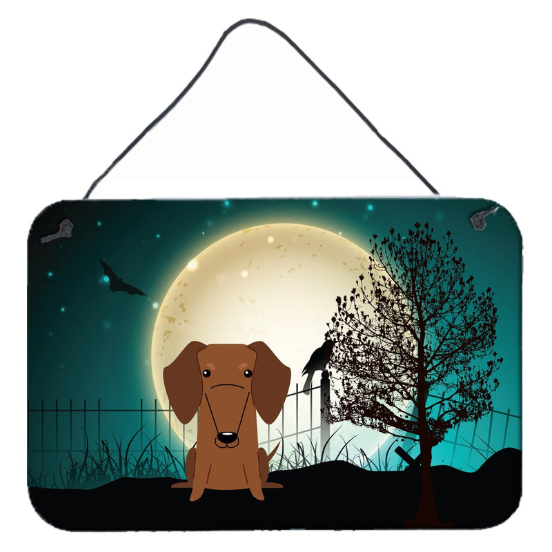 Halloween Scary Dachshund Red Brown Wall or Door Hanging Prints BB2320DS812