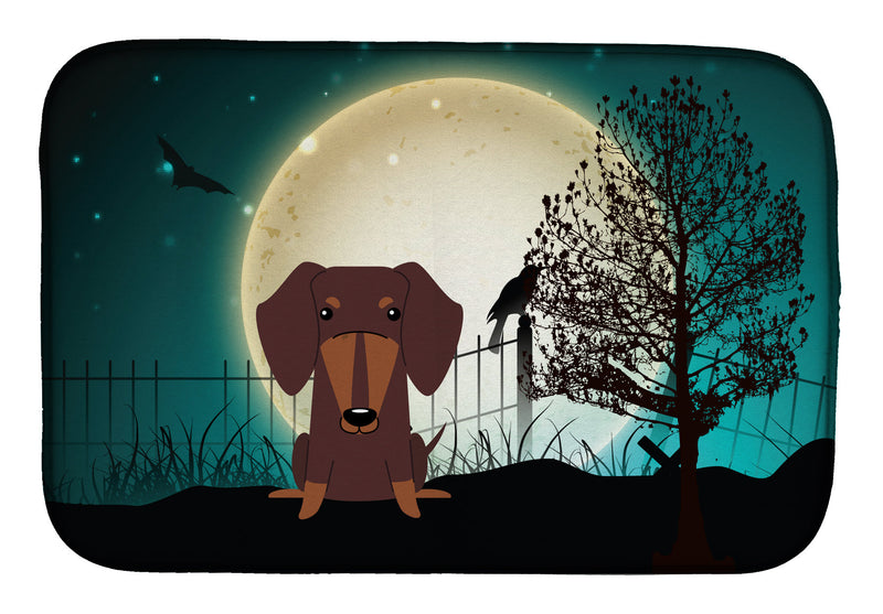 Halloween Scary Dachshund Chocolate Dish Drying Mat BB2321DDM