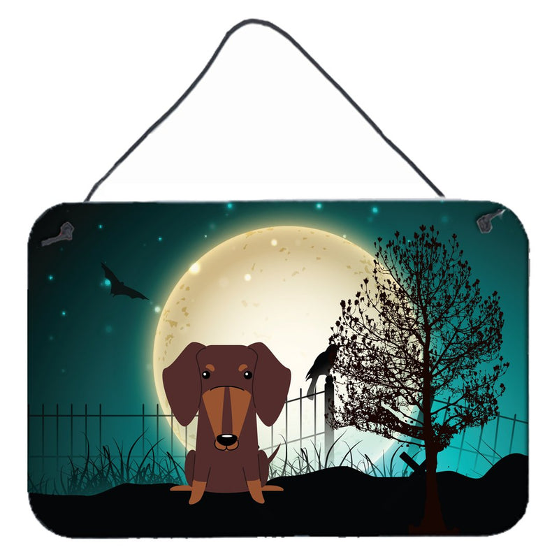 Halloween Scary Dachshund Chocolate Wall or Door Hanging Prints BB2321DS812