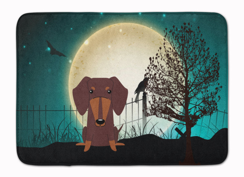 Halloween Scary Dachshund Chocolate Machine Washable Memory Foam Mat BB2321RUG