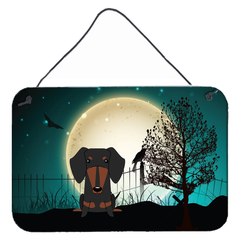 Halloween Scary Dachshund Black Tan Wall or Door Hanging Prints BB2322DS812