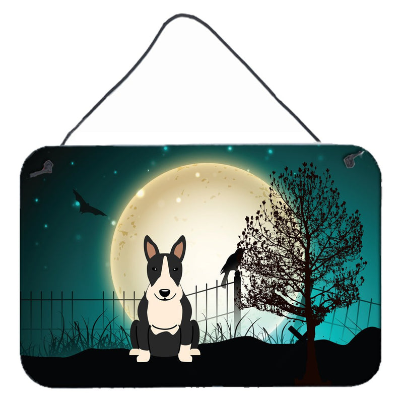 Halloween Scary Bull Terrier Black White Wall or Door Hanging Prints BB2323DS812