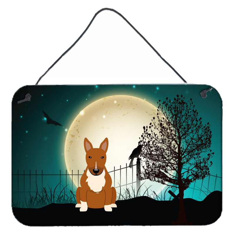 Halloween Scary Bull Terrier Red Wall or Door Hanging Prints BB2324DS812