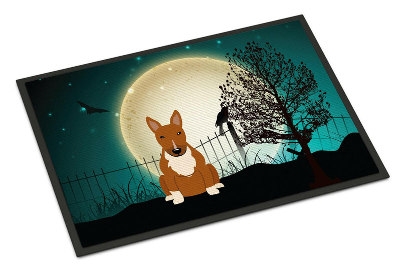 Halloween Scary Bull Terrier Red Indoor or Outdoor Mat 24x36 BB2324JMAT