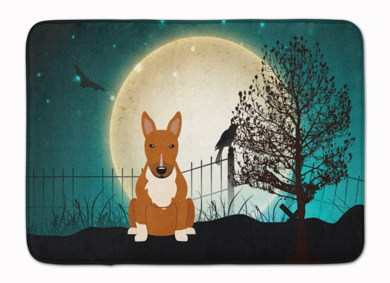 Halloween Scary Bull Terrier Red Machine Washable Memory Foam Mat BB2324RUG