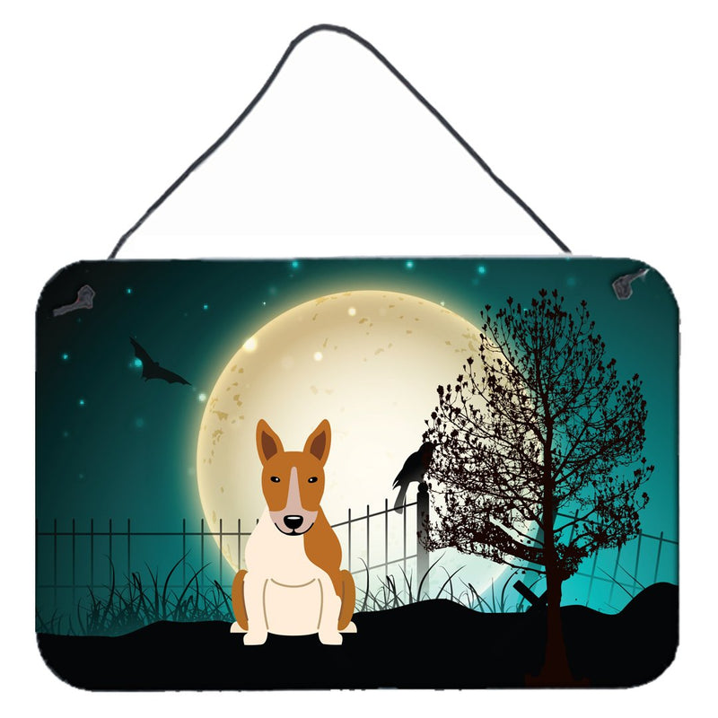 Halloween Scary Bull Terrier Red White Wall or Door Hanging Prints BB2325DS812