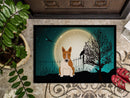 Halloween Scary Bull Terrier Red White Doormat Indoor Outdoor 24H X 36W Front Door Mat Rugs for Entryway, Non Slip Washable Low Pile,