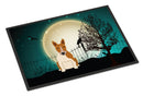 Halloween Scary Bull Terrier Red White Doormat Indoor Outdoor 24H X 36W Front Door Mat Rugs for Entryway, Non Slip Washable Low Pile,