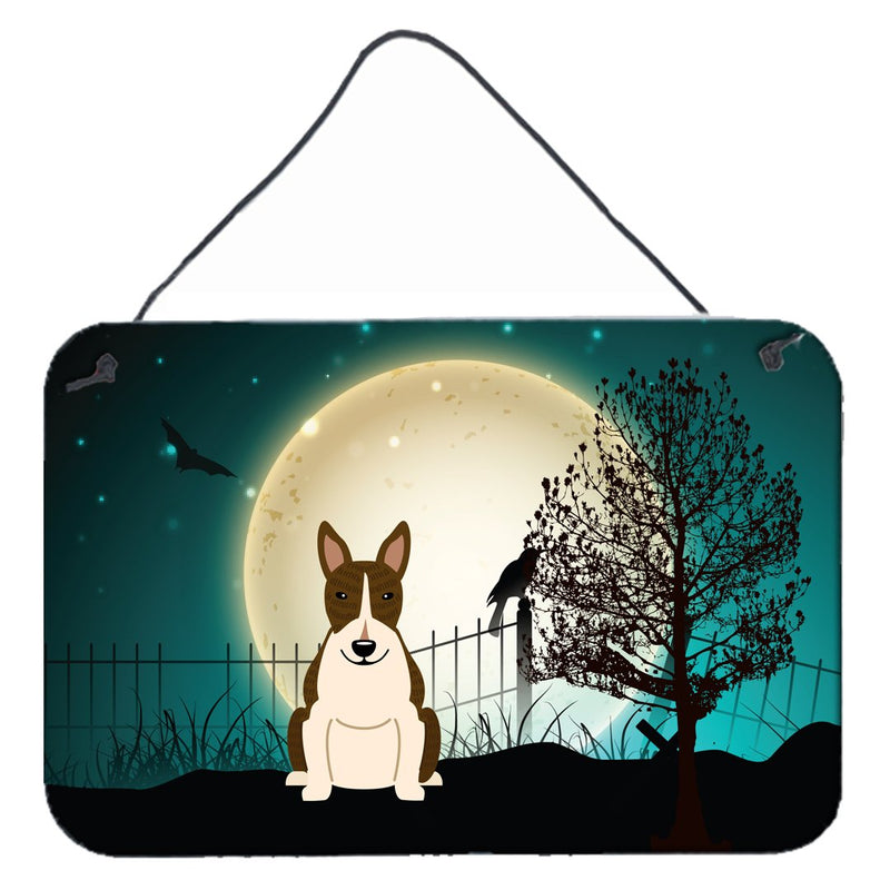 Halloween Scary Bull Terrier Dark Brindle Wall or Door Hanging Prints BB2326DS812