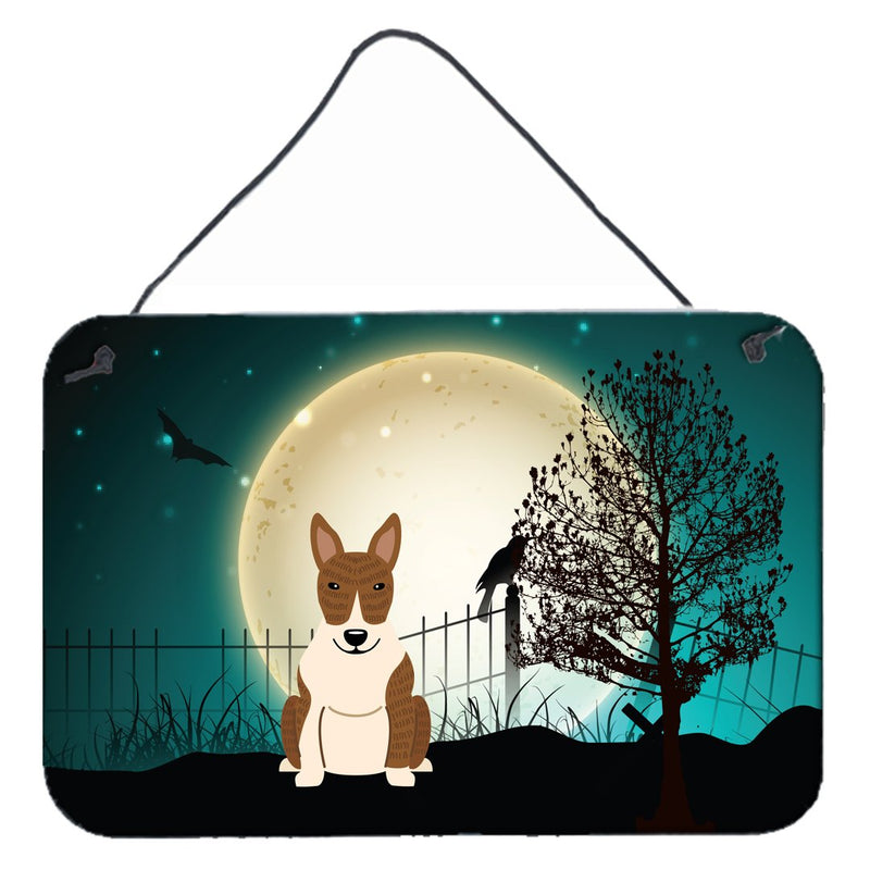 Halloween Scary Bull Terrier Brindle Wall or Door Hanging Prints BB2327DS812