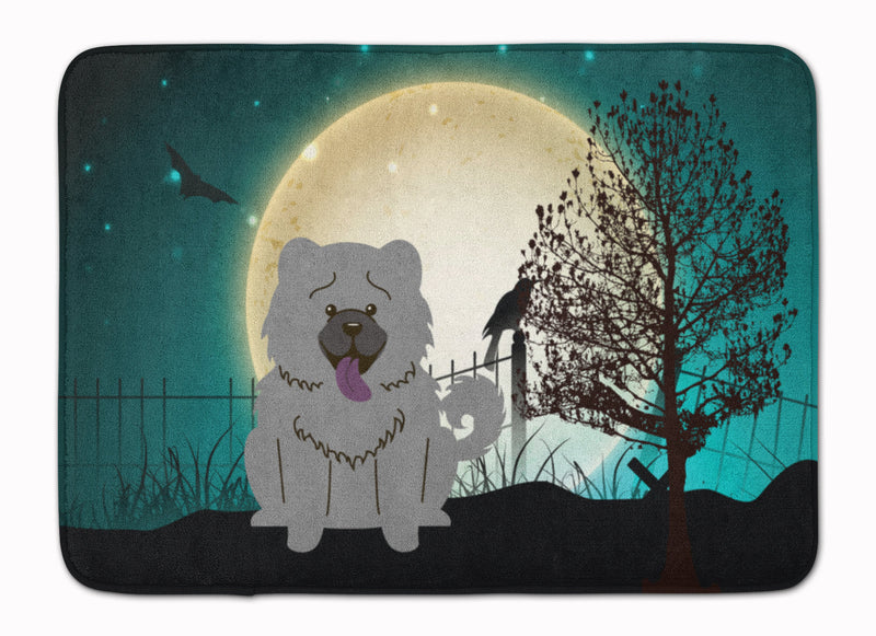 Halloween Scary Chow Chow Blue Machine Washable Memory Foam Mat BB2329RUG