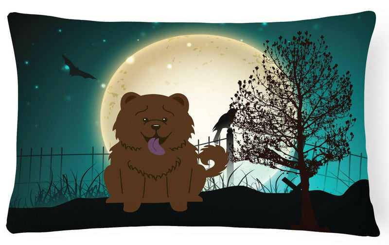 Halloween Scary Chow Chow Chocolate Canvas Fabric Decorative Pillow BB2331PW1216