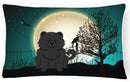 Halloween Scary Chow Chow Black Decorative Throw Pillow 12x16 Indoor Outdoor Accent Cushion, Fabric Cover with Insert for Sofa, Bed, Porch & Living Room