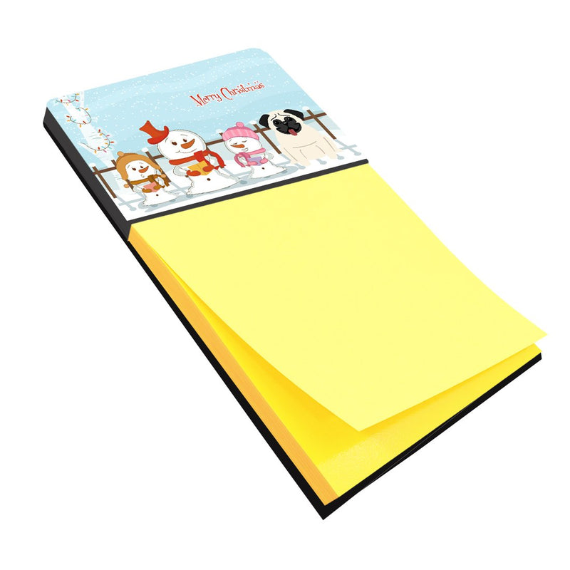 Merry Christmas Carolers Pug Cream Sticky Note Holder BB2335SN