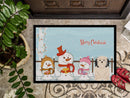 Merry Christmas Carolers Lowchen Doormat Indoor Outdoor 24H X 36W Front Door Mat Rugs for Entryway, Non Slip Washable Low Pile,