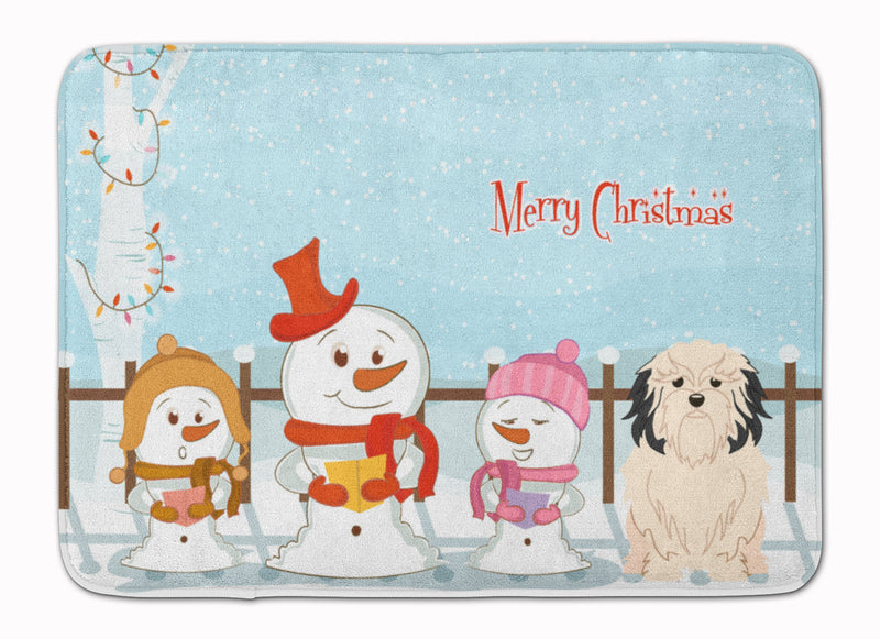 Merry Christmas Carolers Lowchen Machine Washable Memory Foam Mat BB2350RUG