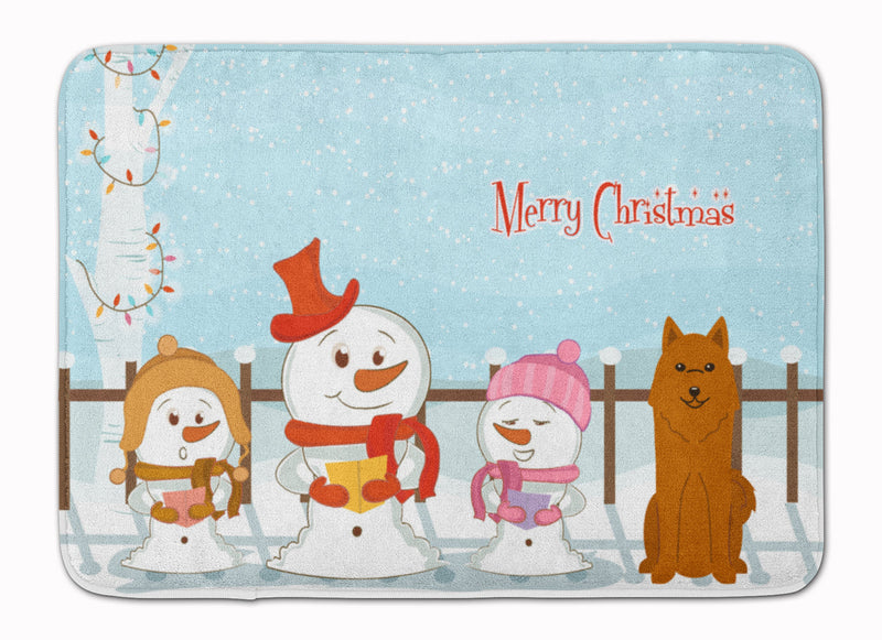 Merry Christmas Carolers Karelian Bear Dog Machine Washable Memory Foam Mat BB2353RUG