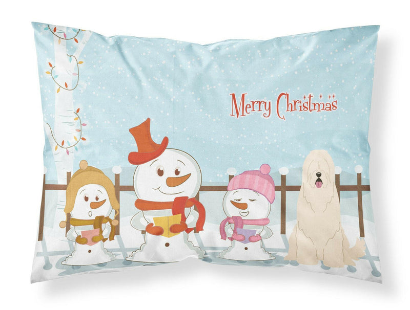 Merry Christmas Carolers South Russian Sheepdog Fabric Standard Pillowcase BB2355PILLOWCASE