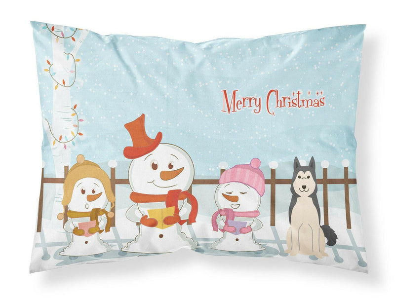 Merry Christmas Carolers West Siberian Laika Spitz Fabric Standard Pillowcase BB2356PILLOWCASE