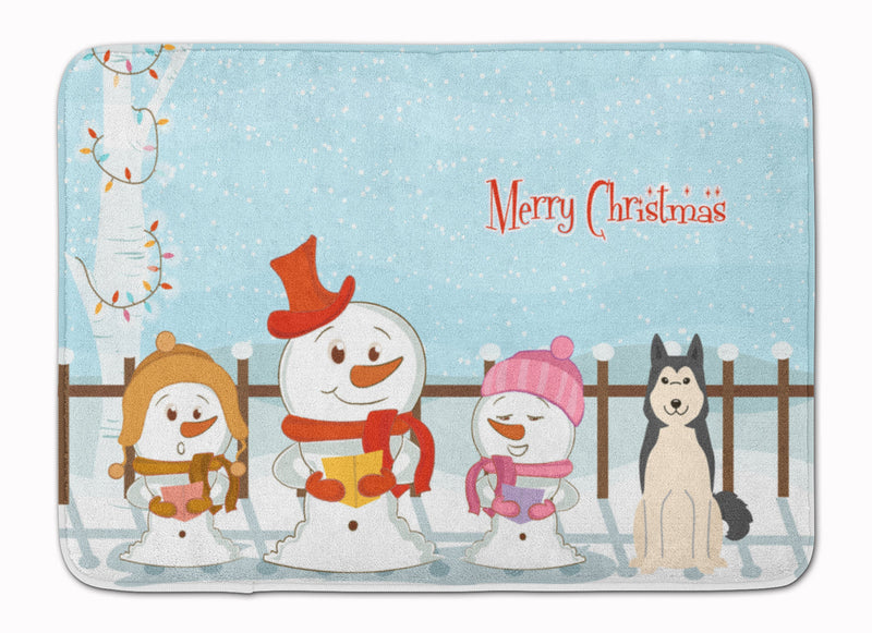 Merry Christmas Carolers West Siberian Laika Spitz Machine Washable Memory Foam Mat BB2356RUG