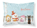 Merry Christmas Carolers Manchester Terrier Standard Pillowcase Lightweight Super Soft Easy Care Decorative Artwork Pillowcase, Standard