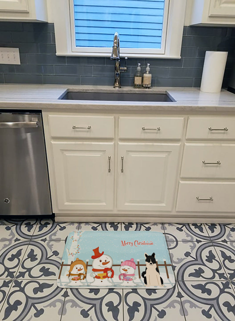 Merry Christmas Carolers Russo-European Laika Spitz Machine Washable Memory Foam Mat BB2360RUG