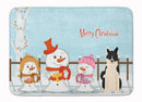 Merry Christmas Carolers Russo-European Laika Spitz Machine Washable Memory Foam Mat BB2360RUG