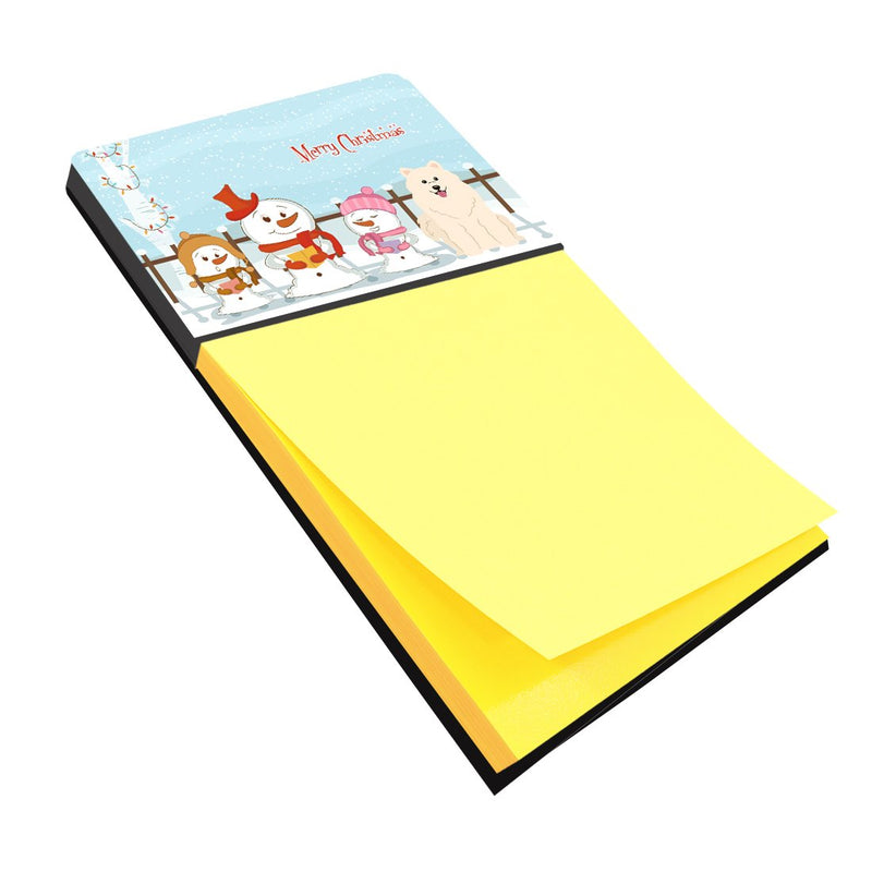Merry Christmas Carolers Samoyed Sticky Note Holder BB2361SN- Refiilable Desk Accessory Note Pad