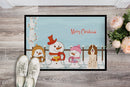 Merry Christmas Carolers Russian Spaniel Doormat Indoor Outdoor 24H X 36W Front Door Mat Rugs for Entryway, Non Slip Washable Low Pile,