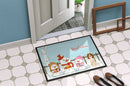 Merry Christmas Carolers Russian Spaniel Doormat Indoor Outdoor 24H X 36W Front Door Mat Rugs for Entryway, Non Slip Washable Low Pile,