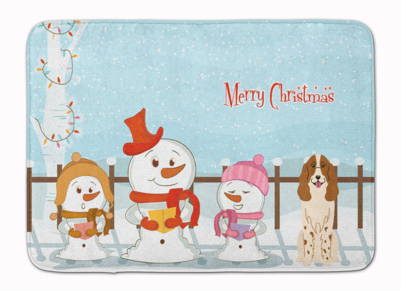 Merry Christmas Carolers Russian Spaniel Machine Washable Memory Foam Mat BB2362RUG