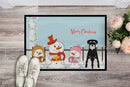 Merry Christmas Carolers Standard Schnauzer Salt and Pepper Doormat Indoor Outdoor 24H X 36W Front Door Mat Rugs for Entryway, Non Slip Washable Low Pile,