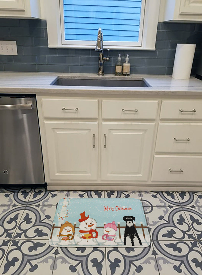 Merry Christmas Carolers Standard Schnauzer Salt and Pepper Machine Washable Memory Foam Mat BB2364RUG