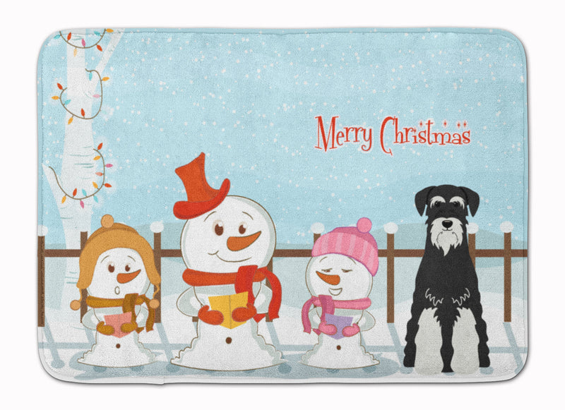 Merry Christmas Carolers Standard Schnauzer Salt and Pepper Machine Washable Memory Foam Mat BB2364RUG