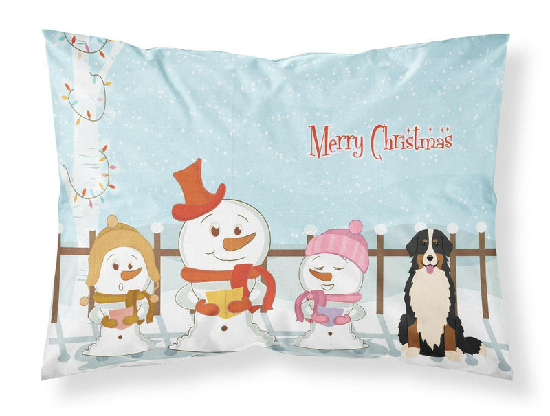 Merry Christmas Carolers Bernese Mountain Dog Fabric Standard Pillowcase BB2367PILLOWCASE