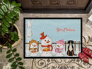 Merry Christmas Carolers Greater Swiss Mountain Dog Doormat Indoor Outdoor 24H X 36W Front Door Mat Rugs for Entryway, Non Slip Washable Low Pile,