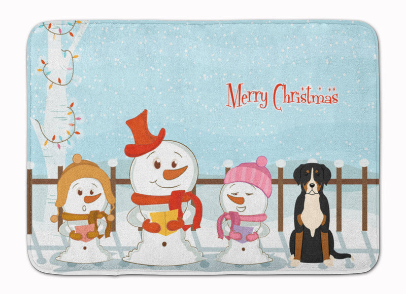 Merry Christmas Carolers Greater Swiss Mountain Dog Machine Washable Memory Foam Mat BB2368RUG