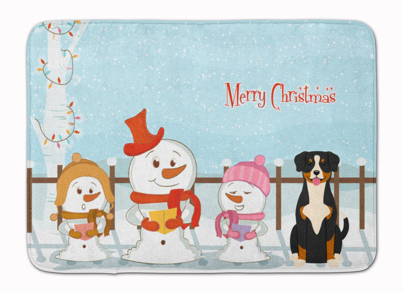 Merry Christmas Carolers Entlebucher Machine Washable Memory Foam Mat BB2369RUG