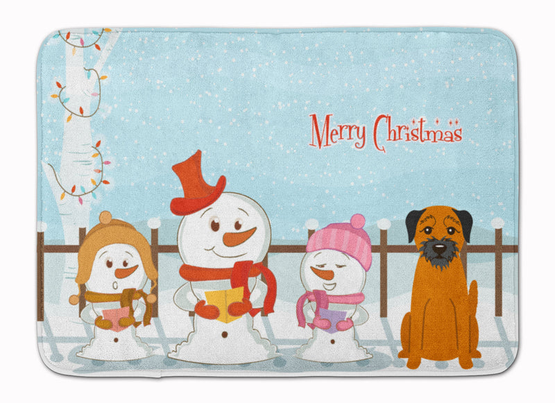 Merry Christmas Carolers Border Terrier Machine Washable Memory Foam Mat BB2370RUG