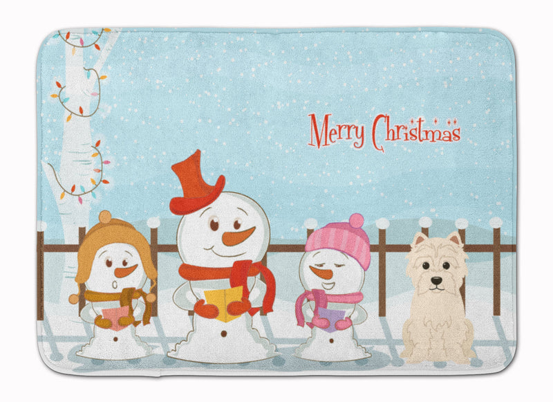 Merry Christmas Carolers Westie Machine Washable Memory Foam Mat BB2373RUG