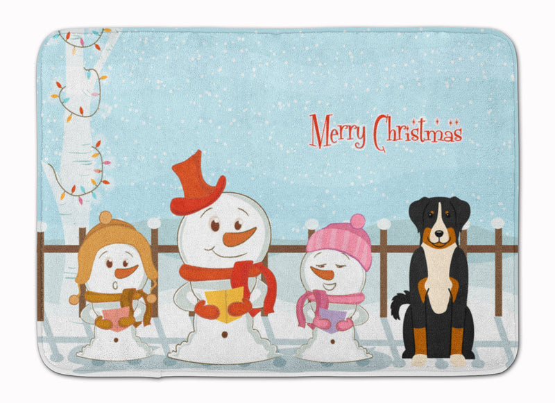 Merry Christmas Carolers Appenzeller Sennenhund Machine Washable Memory Foam Mat BB2374RUG