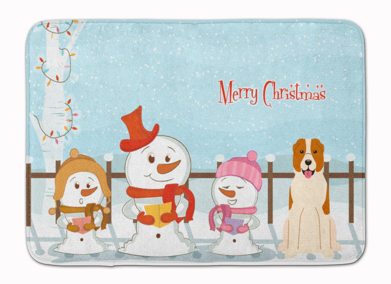 Merry Christmas Carolers Central Asian Shepherd Dog Machine Washable Memory Foam Mat BB2380RUG